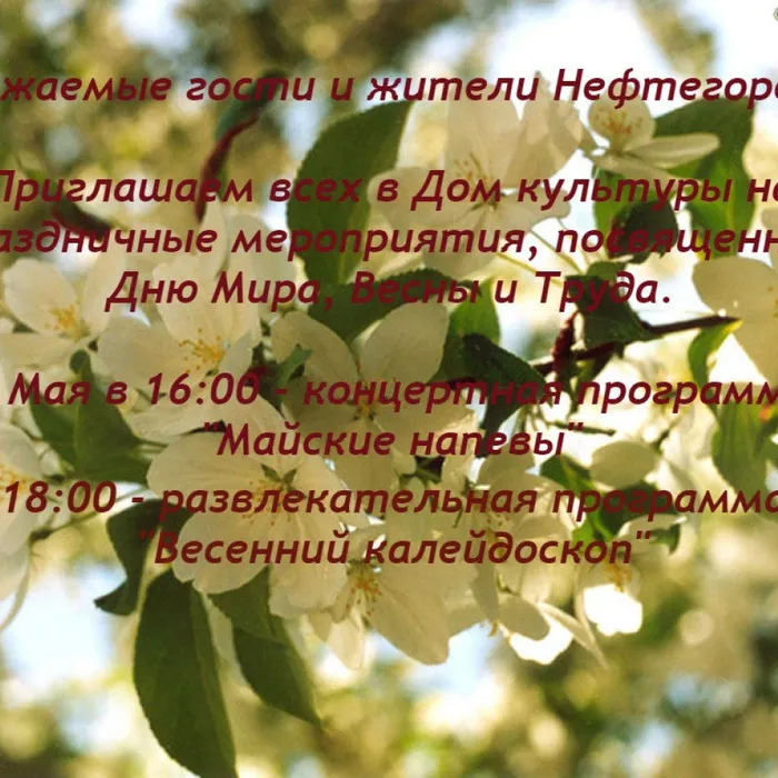 афиша "Первомай"